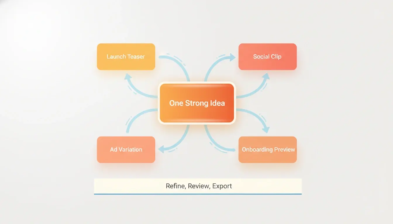 One idea expanded into multiple launch outputs